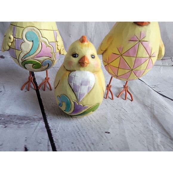 Jim Shore Chickens Easter Spring Chick Egg Heartwood Creek Edition Set 3 Chicks - Picture 3 of 13